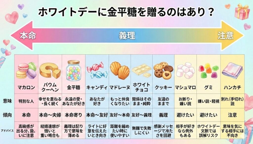 ホワイトデーに金平糖を贈るのはあり